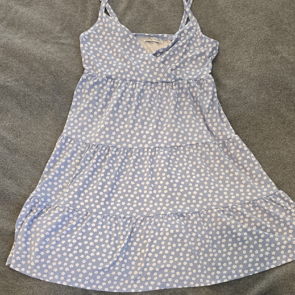 Hollister Blue Floral Sleeveless Dress